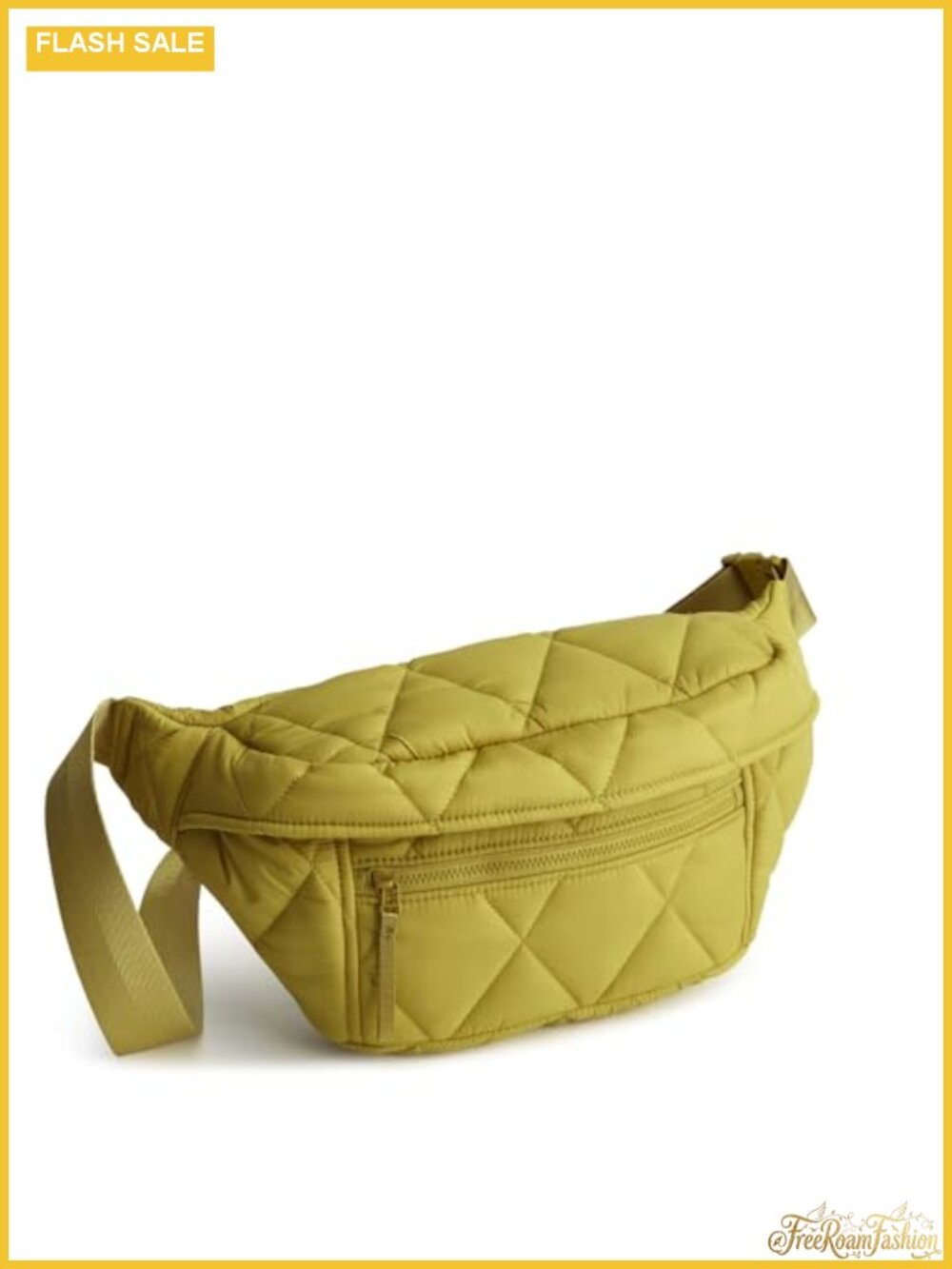 Lightweight Diamond Quilted Crossbody Belt Bag Adjustable Strap Water Repellent